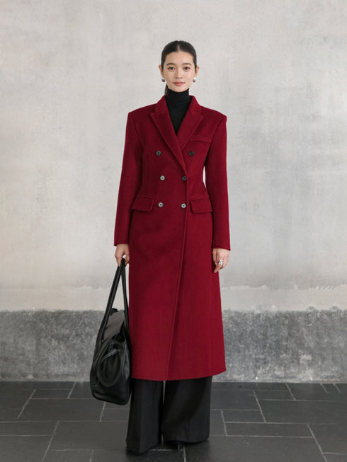 Double-Breasted Wool CAlpaca Coat